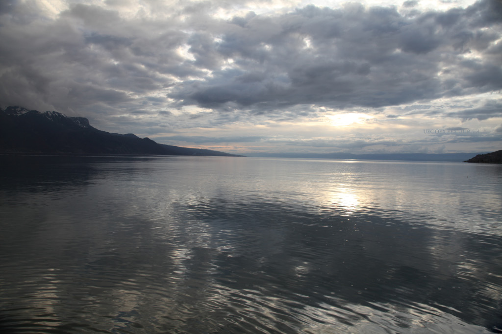 sundown on swiss lake